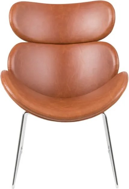 Кафяв фотьойл от изкуствена кожа Cazar - Actona