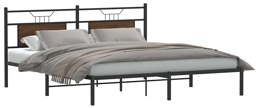 4106844 vidaXL Рамка за легло без матрак Кафяв дъб Инженерна дървесина