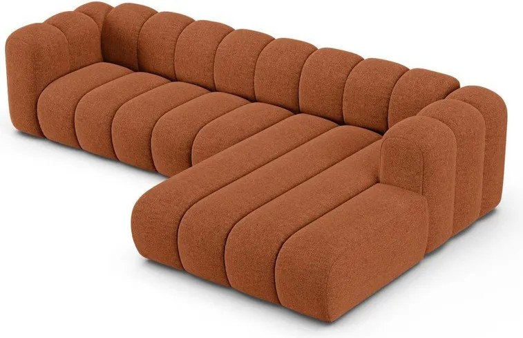 Шенилов ъглов диван в тухлен цвят (десен ъгъл) Lupine – Micadoni