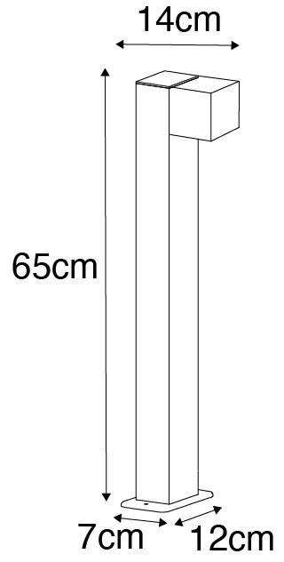 Индустриална външна подова лампа черна 65 см IP44 - Baleno
