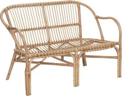 Двуместен диван atmosphera Neta, Ратан, Бял, 110x68x77 cm