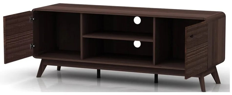 Кафява маса за телевизор от декор от орех 140x53 cm Caitlin – Støraa