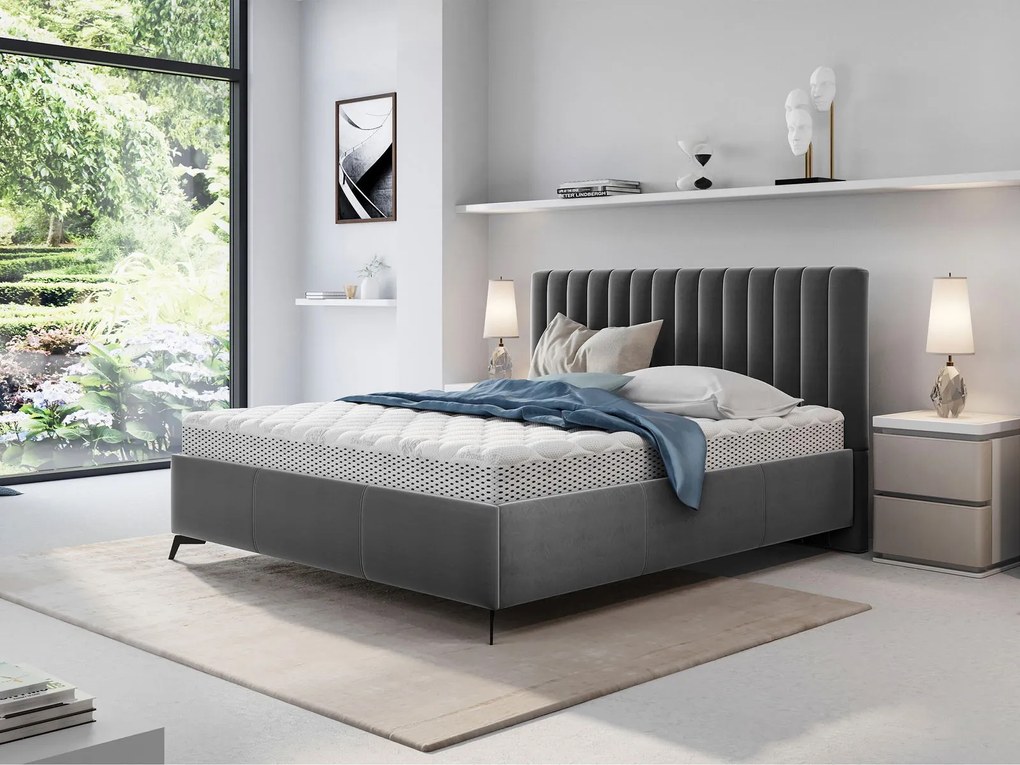 Επενδυμένο κρεβάτι Morris-Gkri Skouro-120 x 200