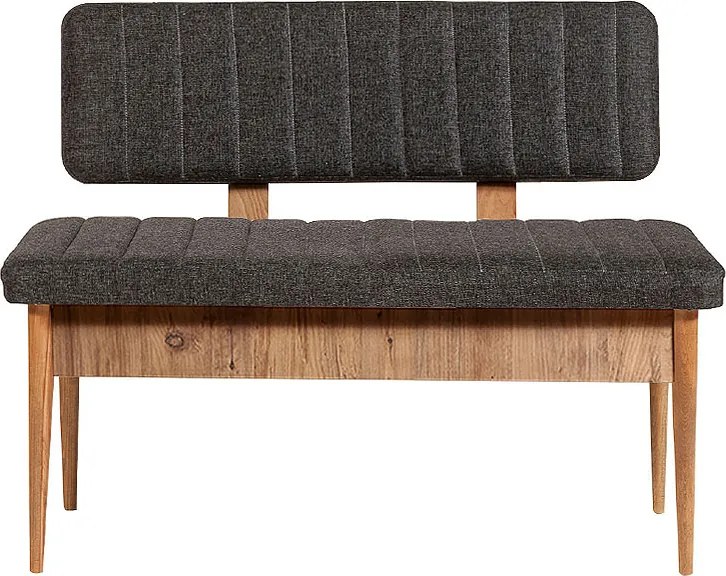 Двуместен диван - Alden TopMebel меламиново канапе - антрацитова дамаска 110x40x85cm