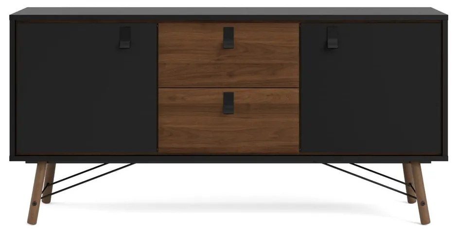 Черен скрин от декор от орех 150x72x40 cm Ry – Tvilum