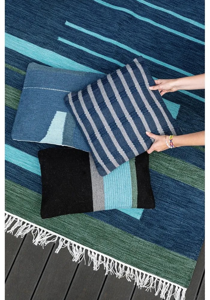 Възглавница за открито от рециклирана пластмаса Moonlight, 35 x 55 cm - Green Decore