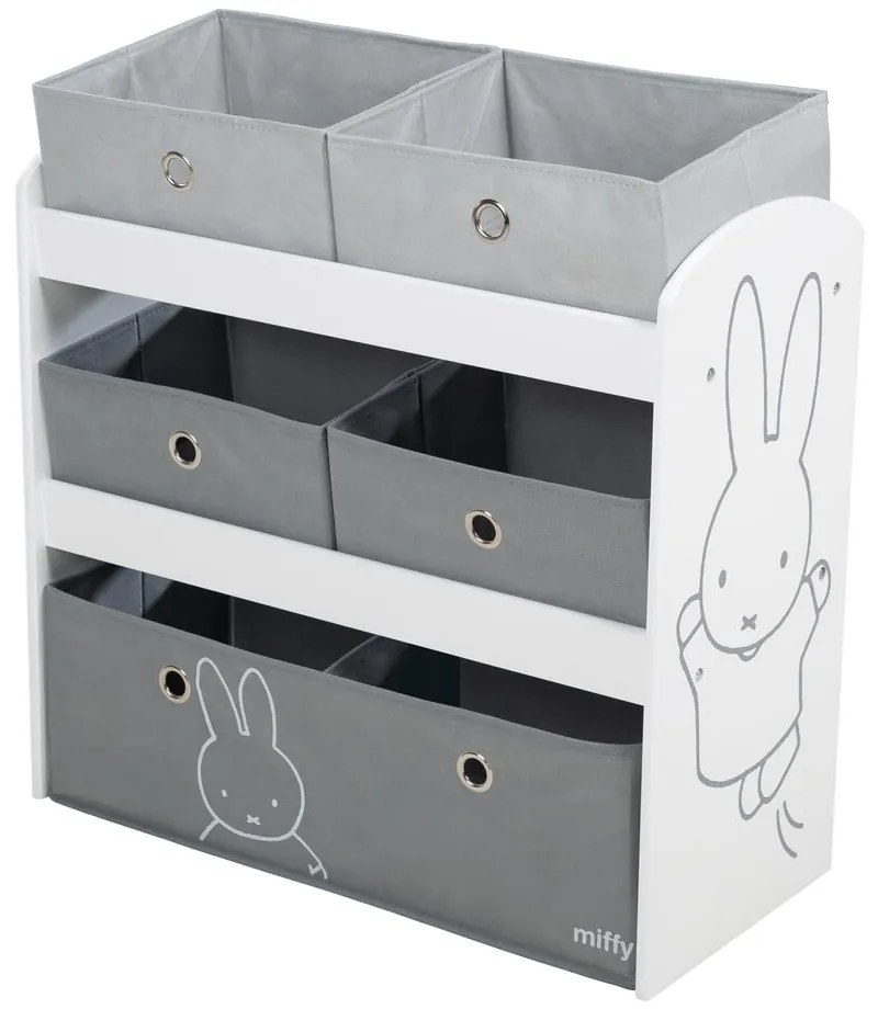 Бял/сив органайзер за детски играчки 63,5x29,5x60 cm Miffy – Roba