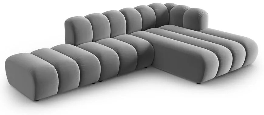 Светлосив ъглов диван (десен ъгъл) Lupine – Micadoni Home