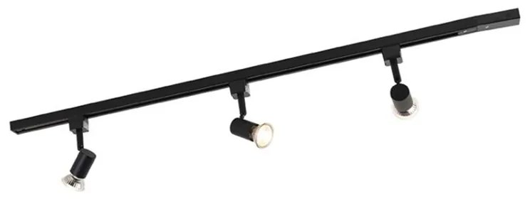 Модерна 1-фазна релсова система с 3 прожектора Черна - Jeany