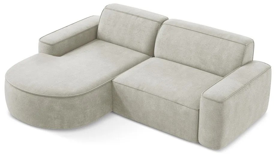 Кремав шенилов ъглов диван (ляв ъгъл) Omao – Makamii