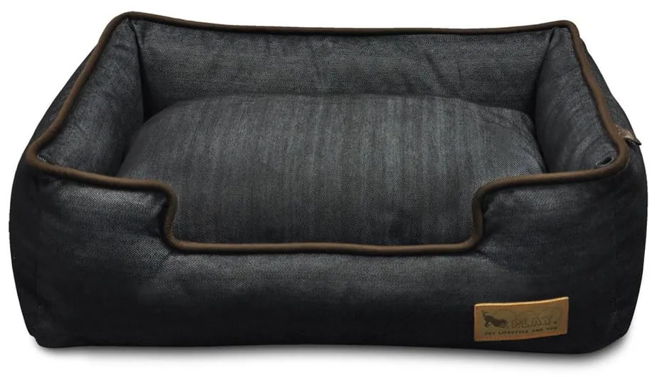 Тъмносиньо легло за куче 100x75 cm Lounge Bed Denim Medieval Blue / Dark Chocolate L – P.L.A.Y.