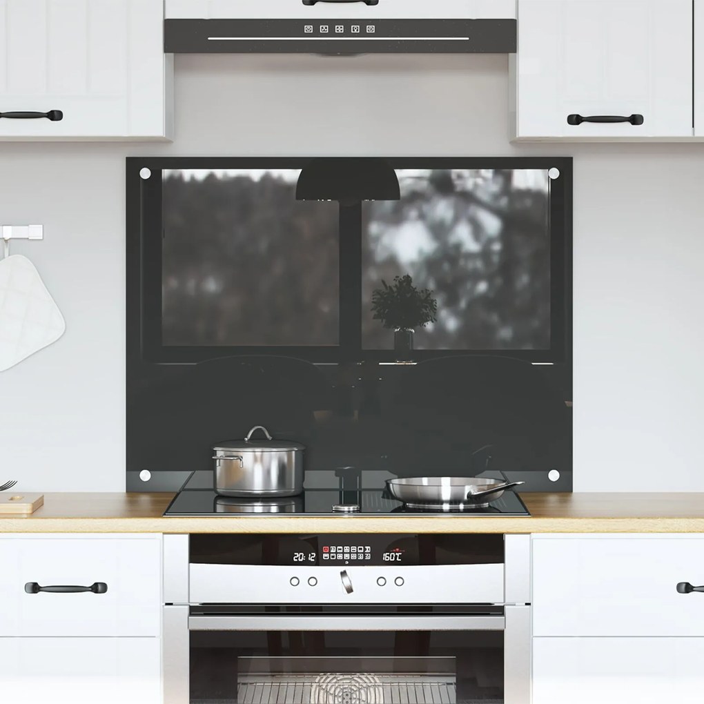Sonata H Кухненски гръб в тъмен сив цвят - 80x60x0.6 см закалено стъкло