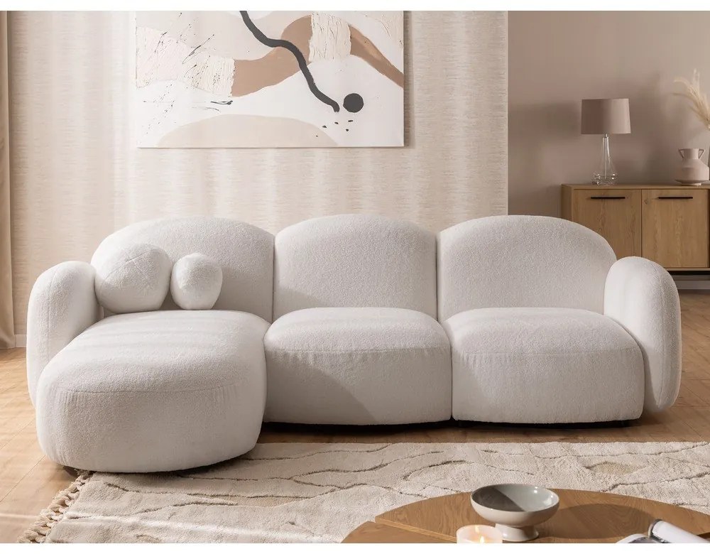 Кремав ъглов диван от букле (ляв ъгъл) Orbit – Ropez
