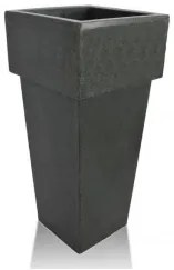 Serinova - Пластмасова кашпа 53x53xh99см, 36л, антрацит-(PK099)