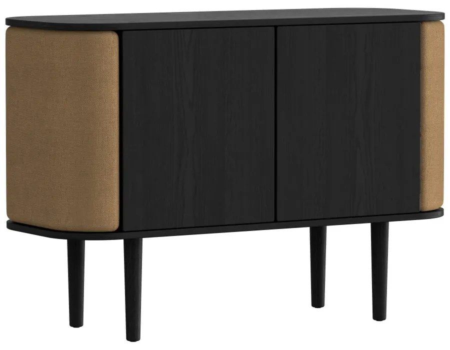 Нисък скрин в черно-кафяво от дъб 109x75 cm Treasures - UMAGE