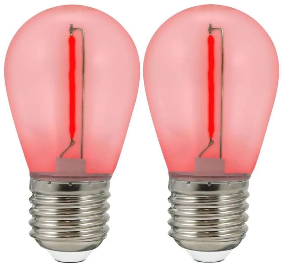 КОМПЛЕКТ 2x LED Крушка PARTY E27/0,3W/36V червена