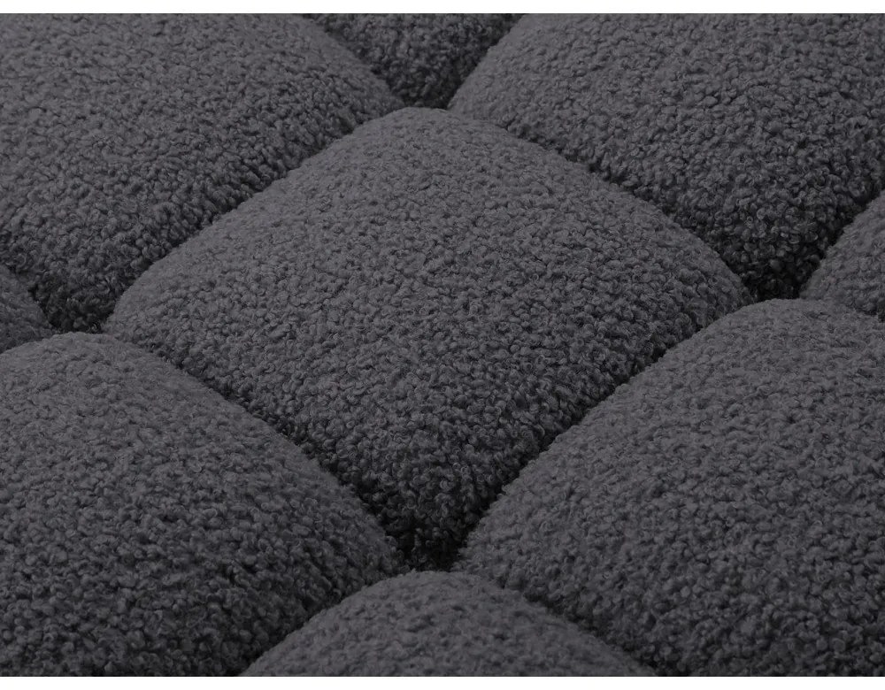 Антрацитен модулен ъглов диван от букле (десен ъгъл) Bellis – Micadoni Home