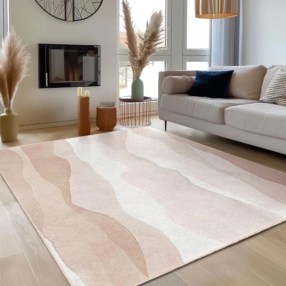 Кремав килим подходящ за пране 120x180 cm Komodo Beach – Mila Home