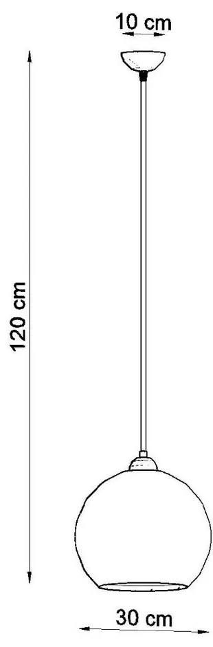 Бяла висяща лампа със стъклен абажур ø 30 cm Bilbao - Sollux