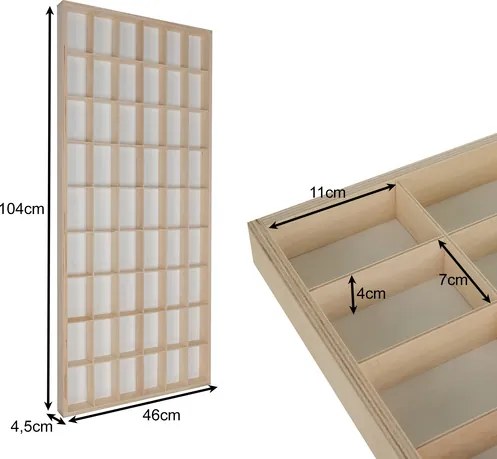 Дървен рафт за кукли или коли - 54 отделения
