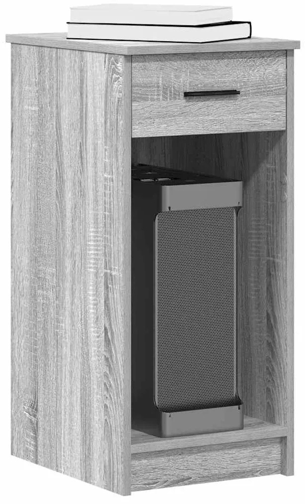 858745 vidaXL Стойка за компютърна кула с чекмедже сив сонома 35x45x77 см