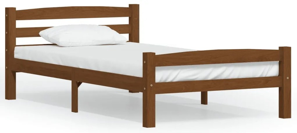 322076 vidaXL Рамка за легло, меденокафява, бор масив, 100x200 см
