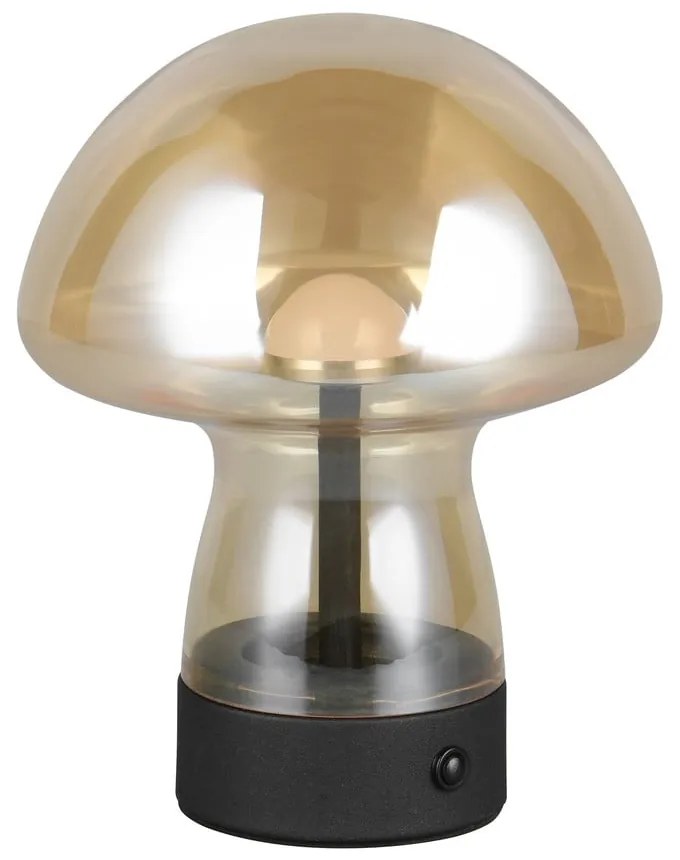 LED настолна лампа в кехлибарен цвят със стъклен абажур (височина 18 cm) Dooley – Reality