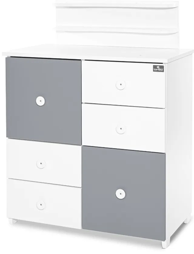 LORELLI Classic Шкаф с повивалник БЯЛО / STONE GREY