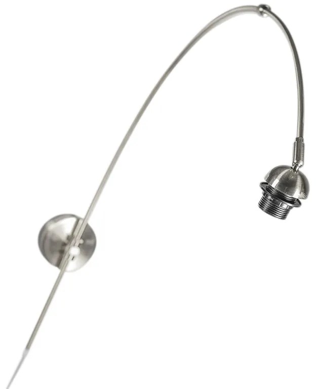 Модерна стенна лампа стомана без абажур - Boog