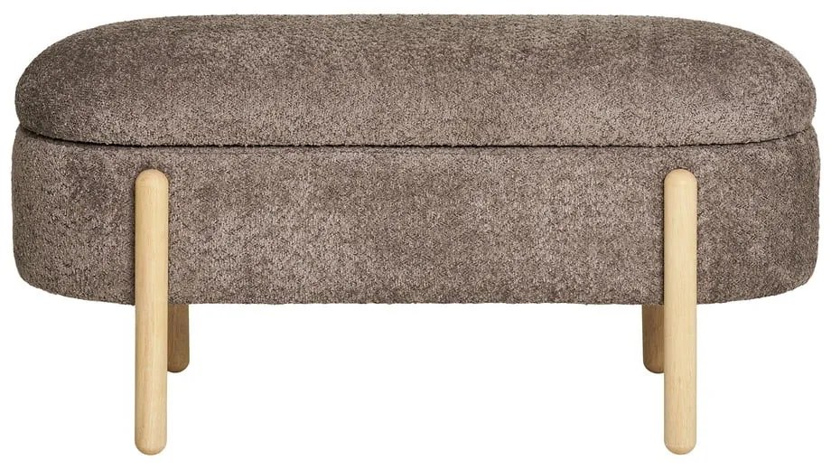 Кафява пейка от прежда с примки от букле Branca – House Nordic