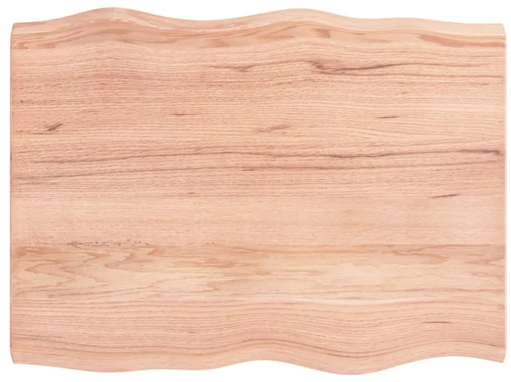 363945 vidaXL Плот за маса светлокафяв 80x60x(2-4) см обработен масивен дъб