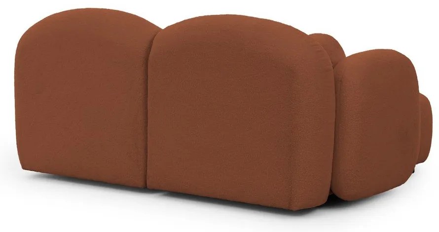 Теракотен ъглов диван от прежда с примки от букле (ляв ъгъл) Orbit – Ropez