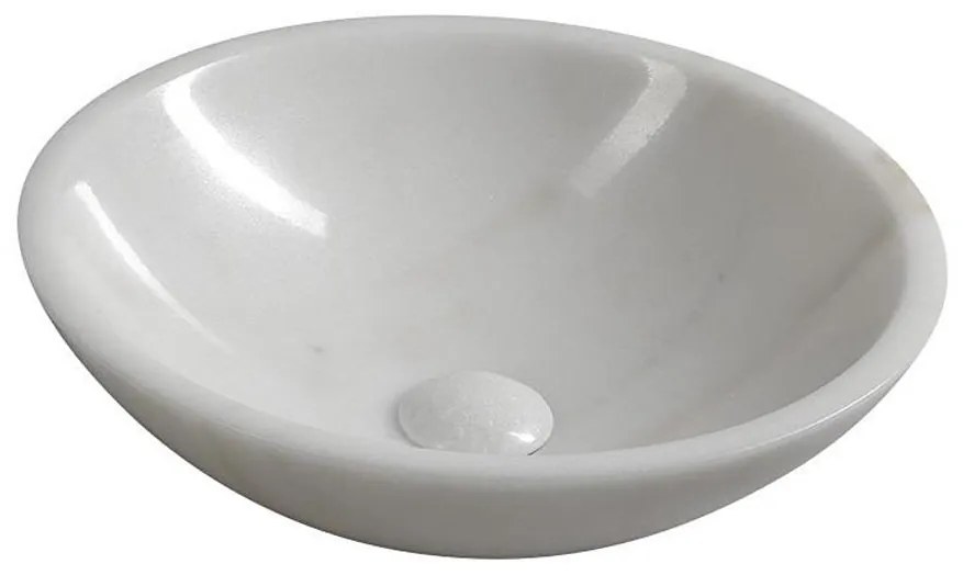 Sapho - Мивка за плот BLOK Ø 40 см мрамор/бяла