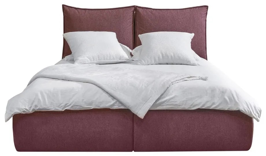 Розово двойно тапицирано легло с място за съхранение с включена подматрачна рамка 180x200 cm Garance – Bobochic Paris