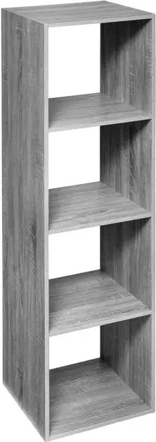 Рафт 5five Mix'n Modul, 4 отделения, MDF, 35x32x134 cm - Бял