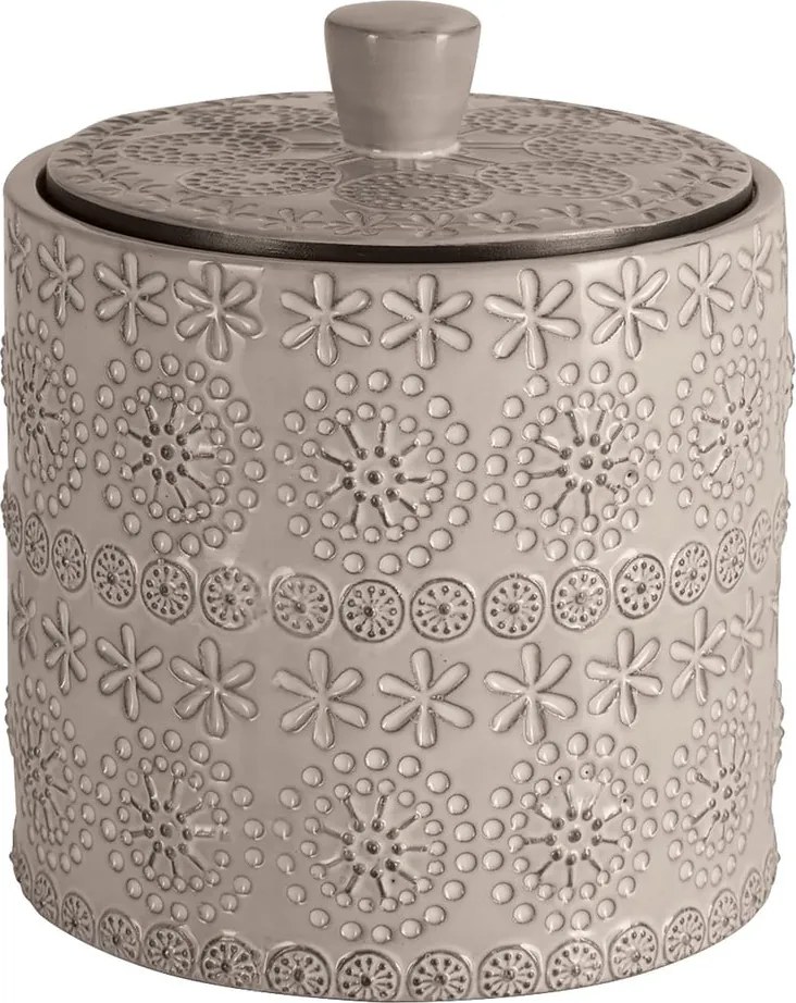 Бежов порцеланов органайзер за баня за памучни тампони Relief – Spirella