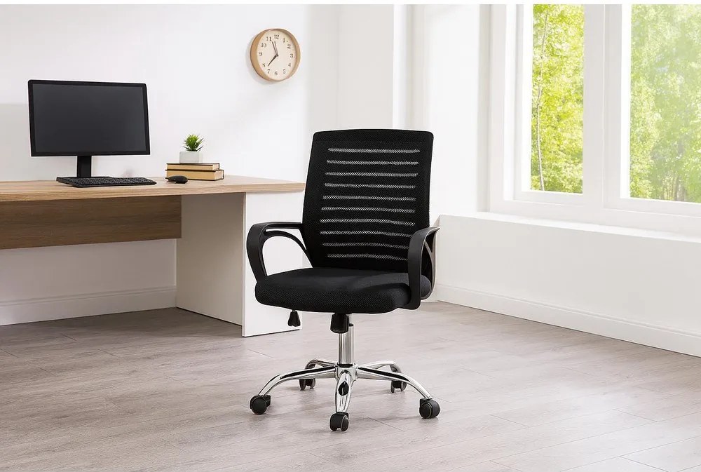 Черен тапициран офис стол Evon – Bonami Essentials