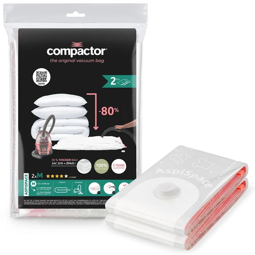 Вакуумни торбички в комплект от 2 броя Premium Valve M – Compactor