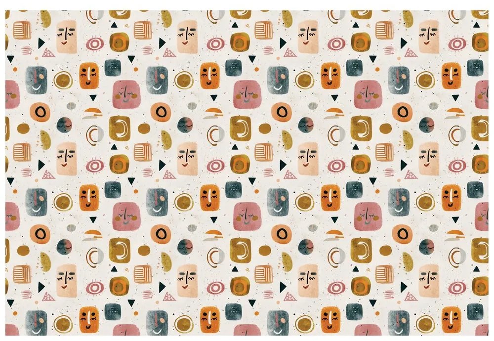 Самозалепващ тапет – Абстрактни лица и геометрия