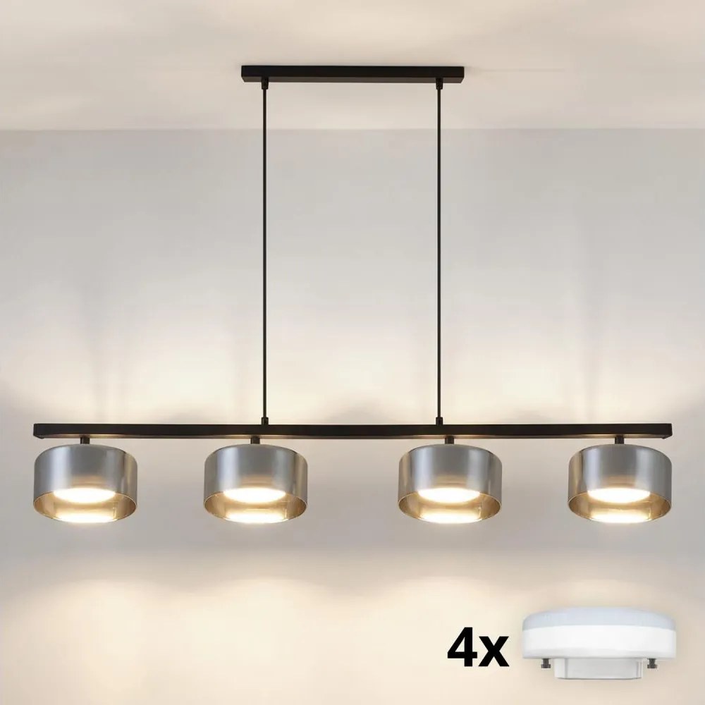 Brilagi - LED Полилей на кабел AURA LUX 4xGX53/30W/230V черен/опушен