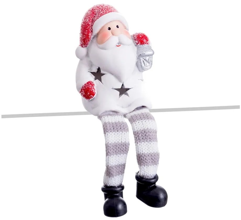 Червена и бяла светлинна украса с коледен мотив Santa Claus - Casa Selección