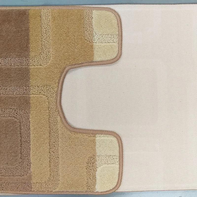 Бежови килимчета за баня с противоплъзгащо покритие 50 cm x 80 cm + 40 cm x 50 cm