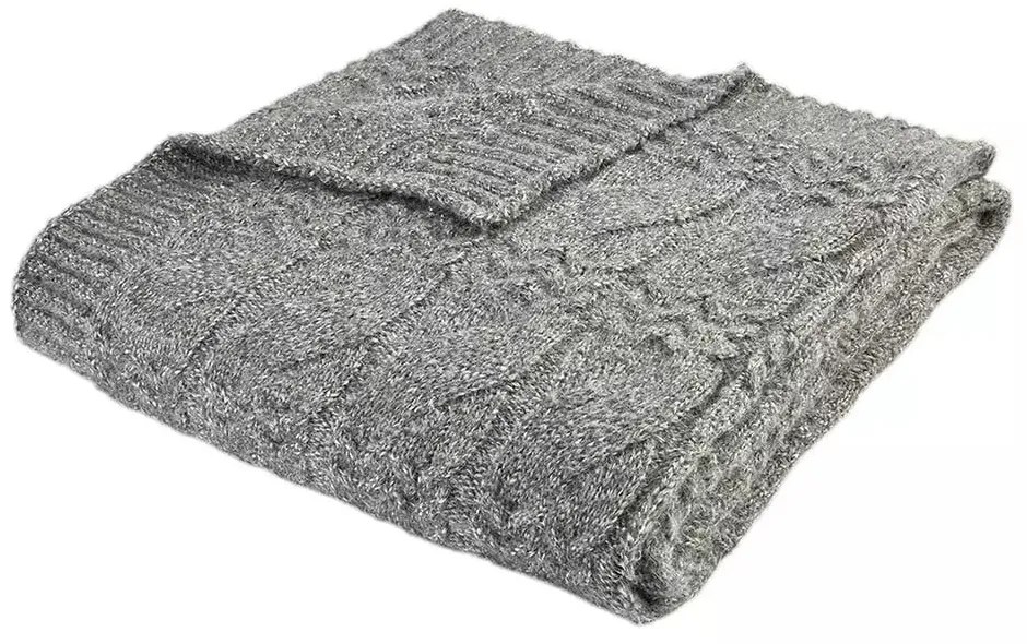 Сиво плетено одеяло 150x200 cm Cable Knit – Bianca