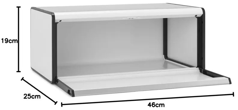 Кутия за хляб Brabantia Fall Front 1003246, 18 л, 46.5х25 см, Стенен монтаж, Без пръстови отпечатъци, Бял