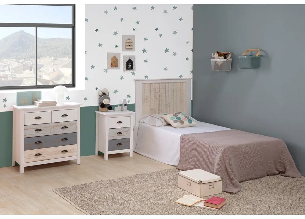 Бяло-сив скрин с 4 чекмеджета , 79 x 80 см Romantica - Marckeric