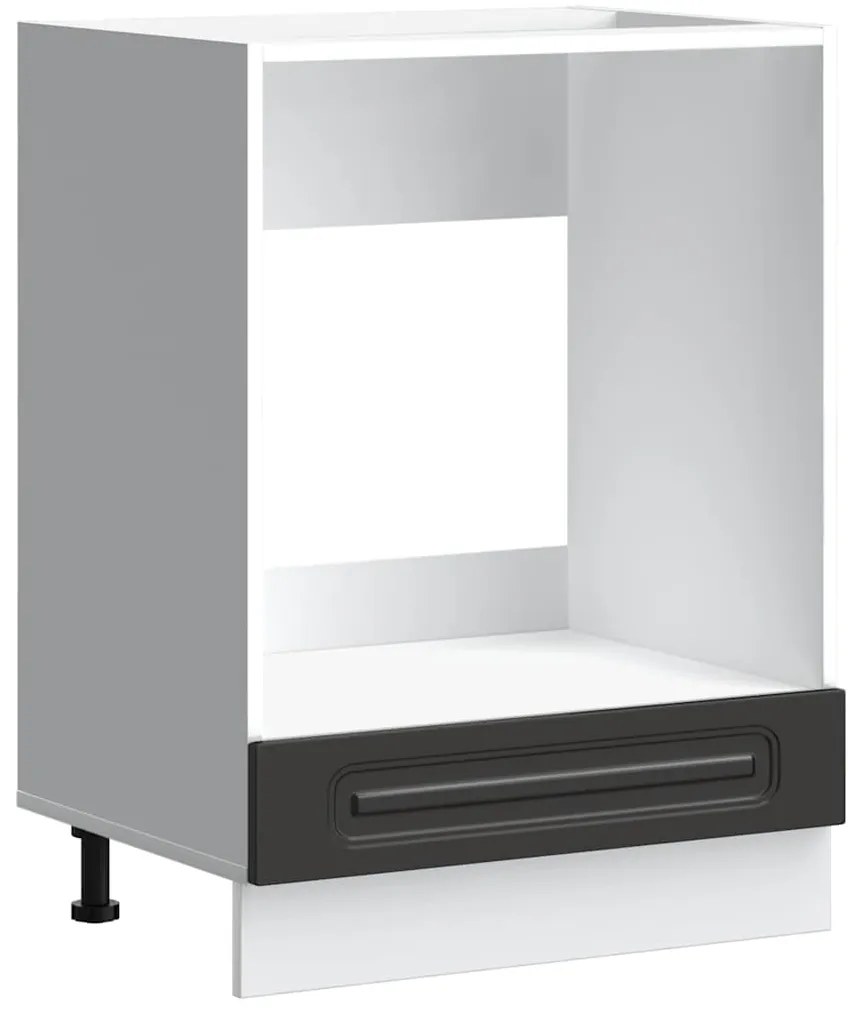 853518 vidaXL Шкаф за фурна, Kalmar, черен, инженерно дърво