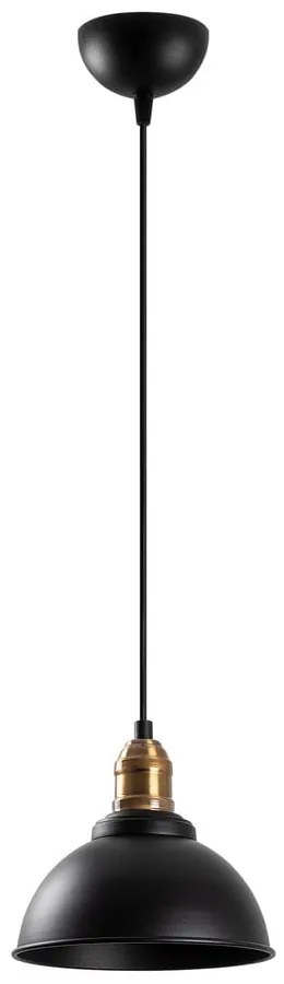 Черно висящо осветително тяло с метален абажур ø 21 cm Varzan – Opviq lights