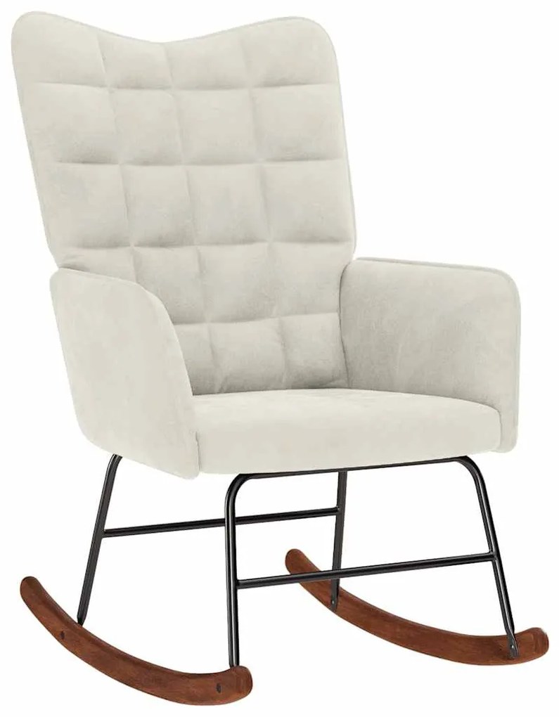 4016841 vidaXL Люлеещ стол, кремав, кадифе