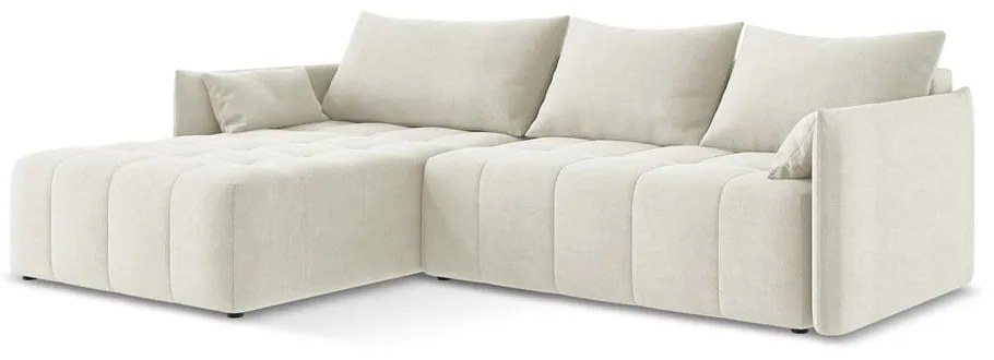 Бежов разтегателен ъглов диван с място за съхранение (ляв ъгъл) Moku – Makamii