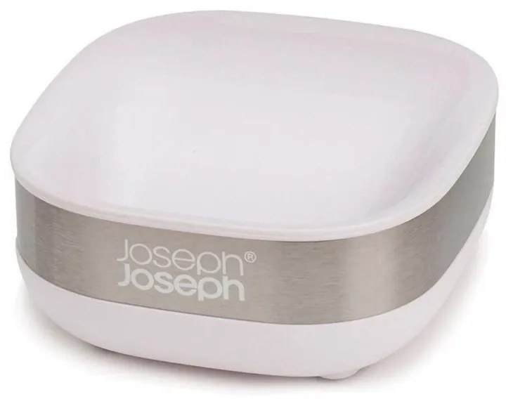Сапунерка Joseph Joseph Slim 70533, 7.4х7.9х3.6 см, Отвор за оттичане, Разглобяема, Бял/инокс
